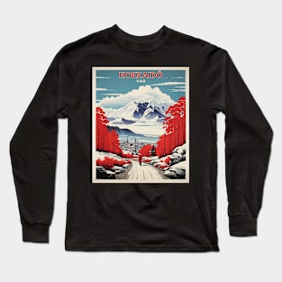 Hokkaido Japan Travel Vintage Tourism Poster Long Sleeve T-Shirt